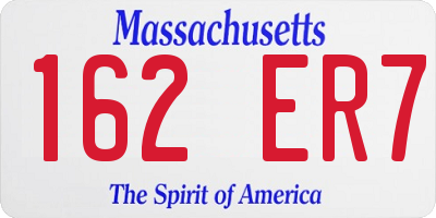 MA license plate 162ER7