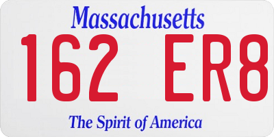 MA license plate 162ER8