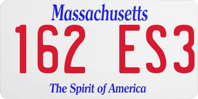 MA license plate 162ES3