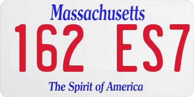 MA license plate 162ES7