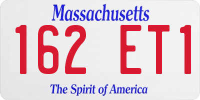 MA license plate 162ET1