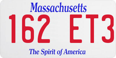 MA license plate 162ET3