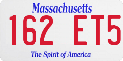 MA license plate 162ET5