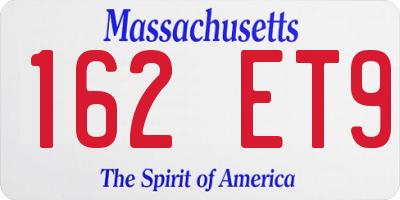 MA license plate 162ET9