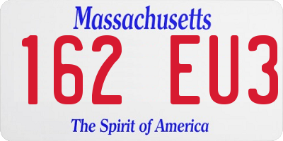 MA license plate 162EU3