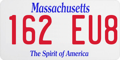MA license plate 162EU8