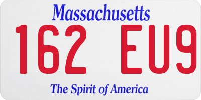 MA license plate 162EU9