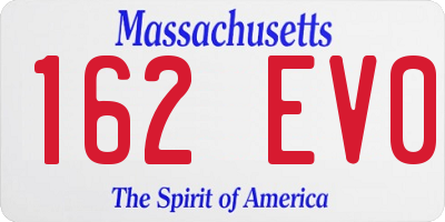 MA license plate 162EV0