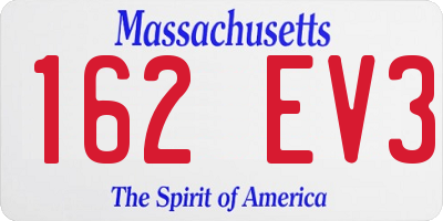 MA license plate 162EV3