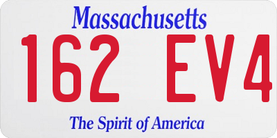MA license plate 162EV4