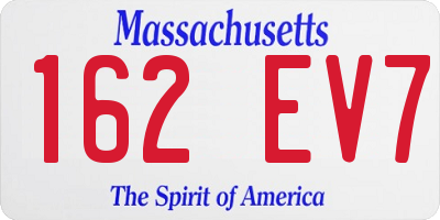 MA license plate 162EV7