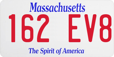 MA license plate 162EV8