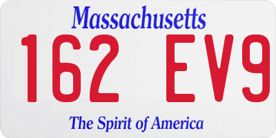 MA license plate 162EV9