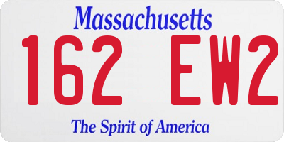 MA license plate 162EW2