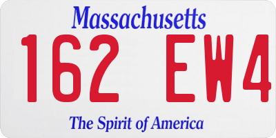 MA license plate 162EW4