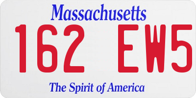 MA license plate 162EW5