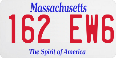 MA license plate 162EW6