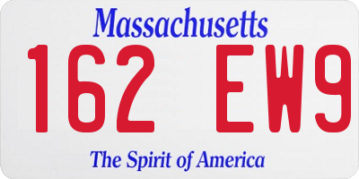 MA license plate 162EW9