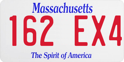 MA license plate 162EX4