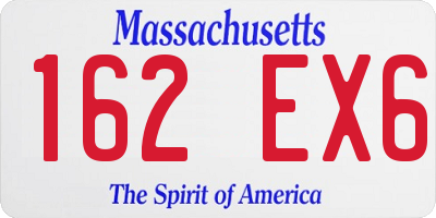 MA license plate 162EX6