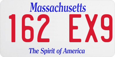 MA license plate 162EX9