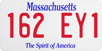 MA license plate 162EY1