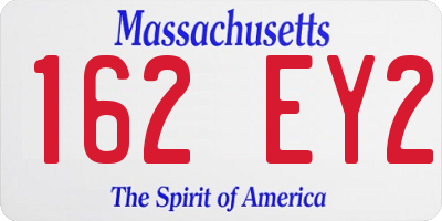 MA license plate 162EY2