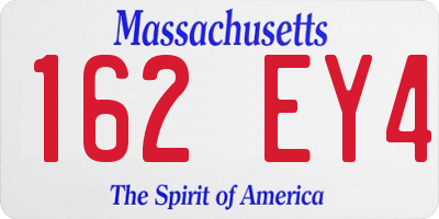 MA license plate 162EY4
