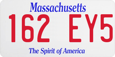 MA license plate 162EY5