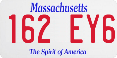 MA license plate 162EY6
