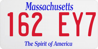 MA license plate 162EY7