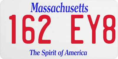 MA license plate 162EY8