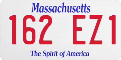 MA license plate 162EZ1