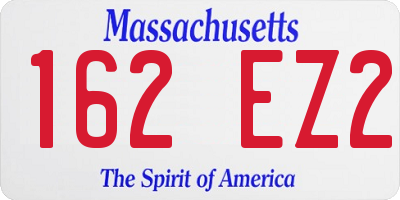 MA license plate 162EZ2