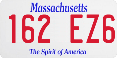 MA license plate 162EZ6