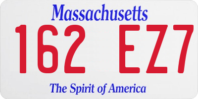 MA license plate 162EZ7