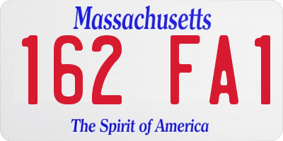 MA license plate 162FA1