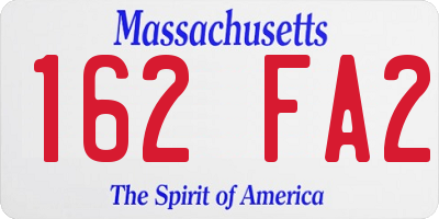 MA license plate 162FA2