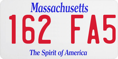 MA license plate 162FA5