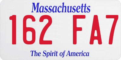 MA license plate 162FA7