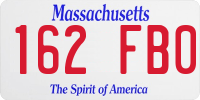 MA license plate 162FB0