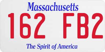 MA license plate 162FB2