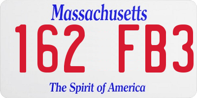 MA license plate 162FB3