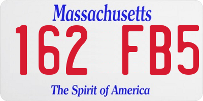 MA license plate 162FB5