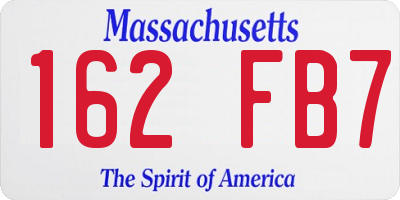 MA license plate 162FB7