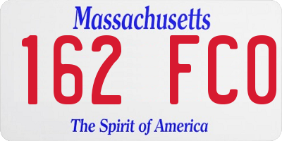 MA license plate 162FC0