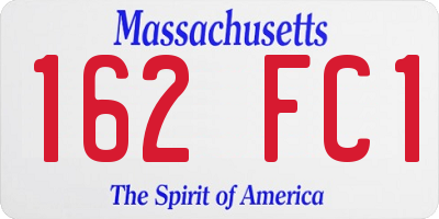 MA license plate 162FC1