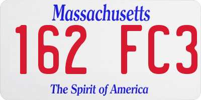 MA license plate 162FC3