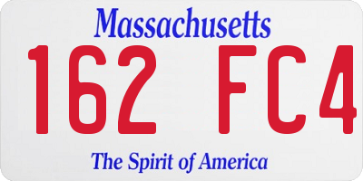 MA license plate 162FC4