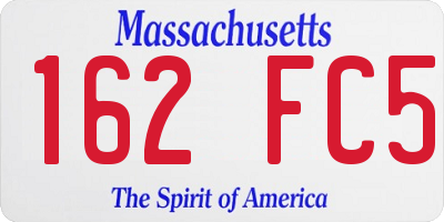 MA license plate 162FC5